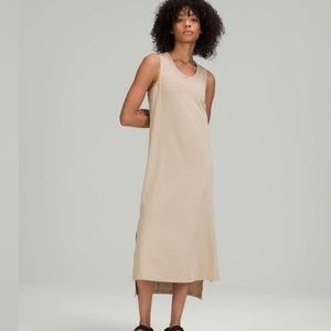 Lululemon All Yours Tank Maxi Dress in Trench Beige Pima Cotton size 12